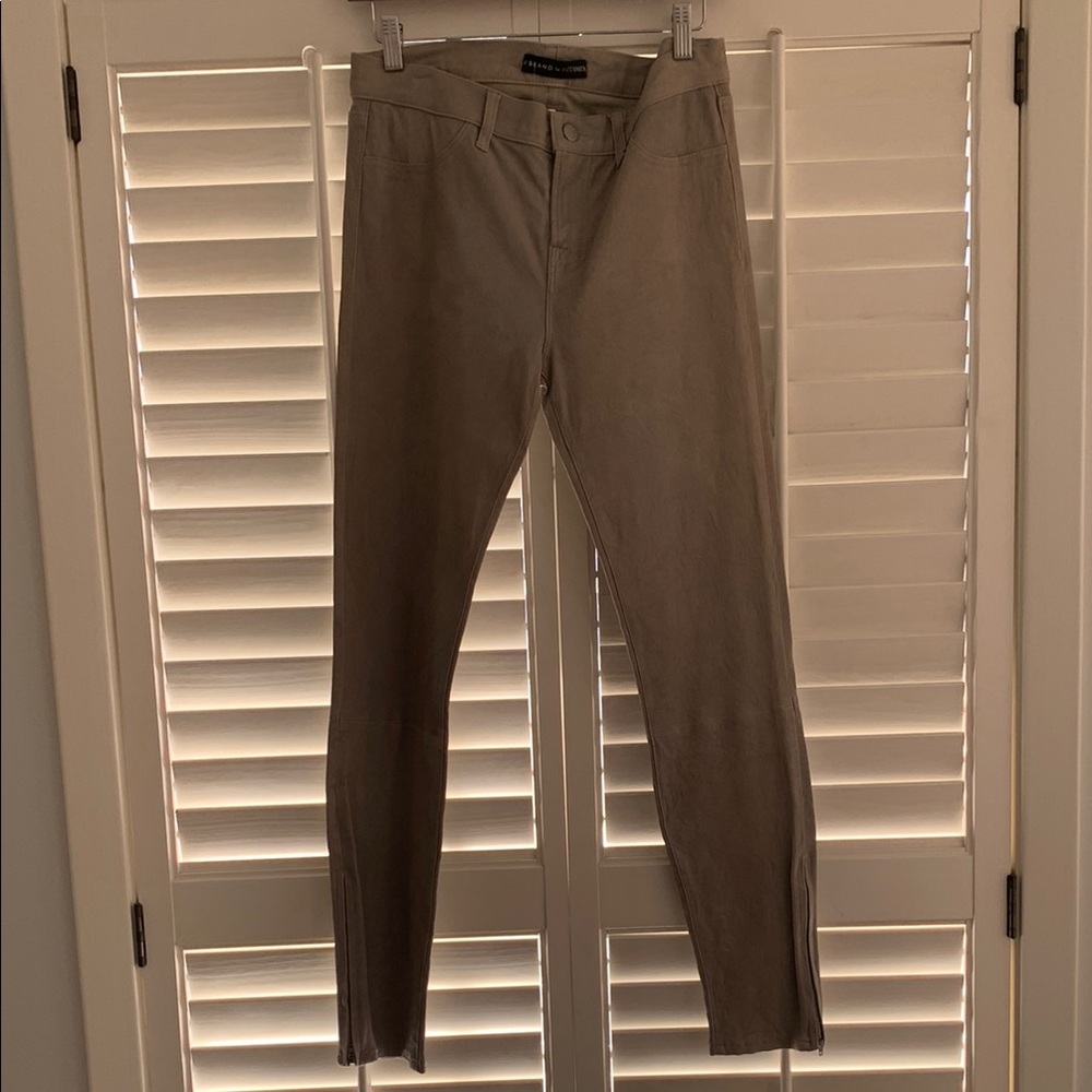 J Brand Lambskin Leather Pants Light Grey NEW WITH TAG